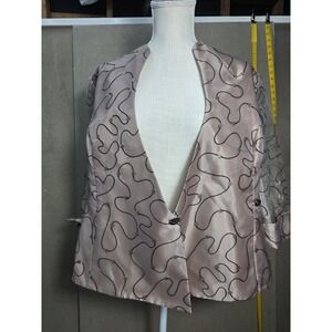 R&M Collection‎ Size 16 Sheer Organza Jacket Mauve Formal Embroidered